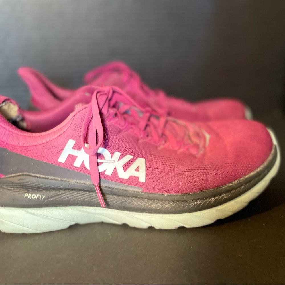 Hoka Pink and Gray Athletic Shoes - Picture 2 of 8